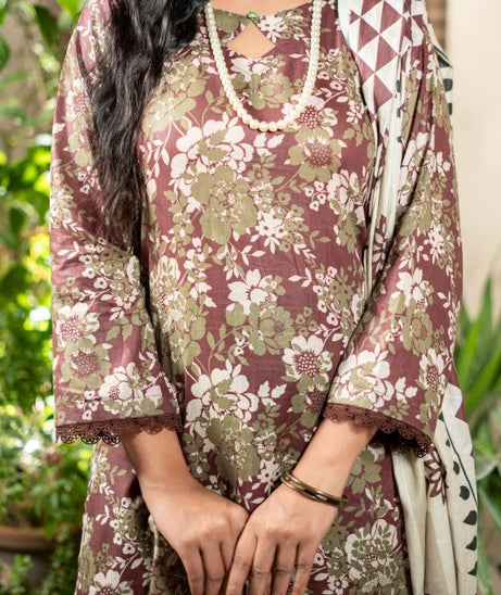 Hafiz Zara Lawn`25 (Vol-2) D#44 (Maroon)