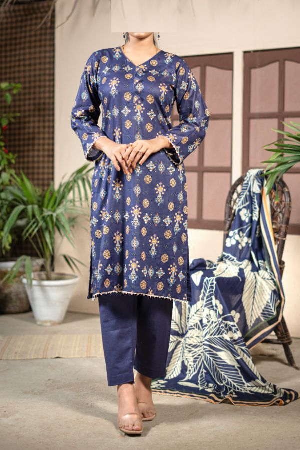 Hafiz Zara Lawn`25 (Vol-2) D#50 (Blue)