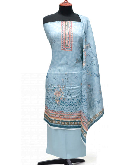 Hamdam Floral Lawn`24 (Vol-1) D#5796 (Sky)