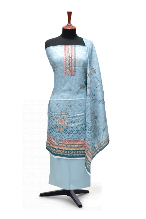 Hamdam Floral Lawn`24 (Vol-1) D#5796 (Sky)