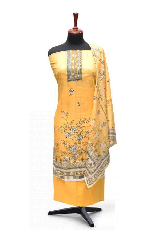 Hamdam Floral Lawn`24 (Vol-2) D#5766 (Yellow)