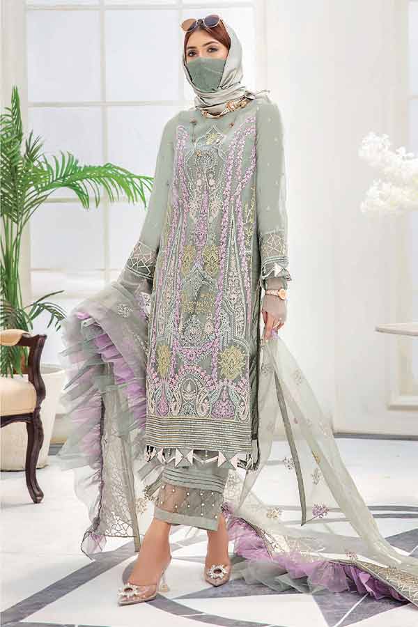 Hamdam Hazel Emb Organza`22 D#04