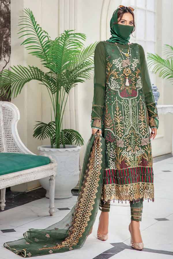 Hamdam Hazel Emb Organza`22 D#06