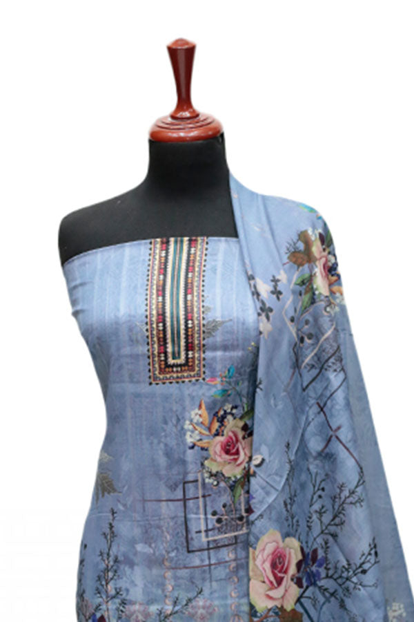 Hareem Doria Print Lawn`25 D#1204 (Grey)