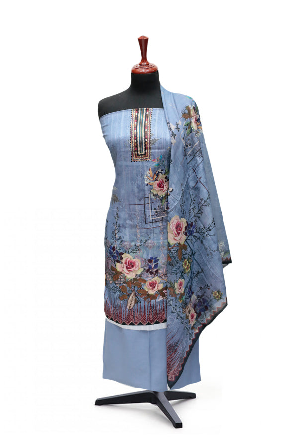 Hareem Doria Print Lawn`25 D#1204 (Grey)