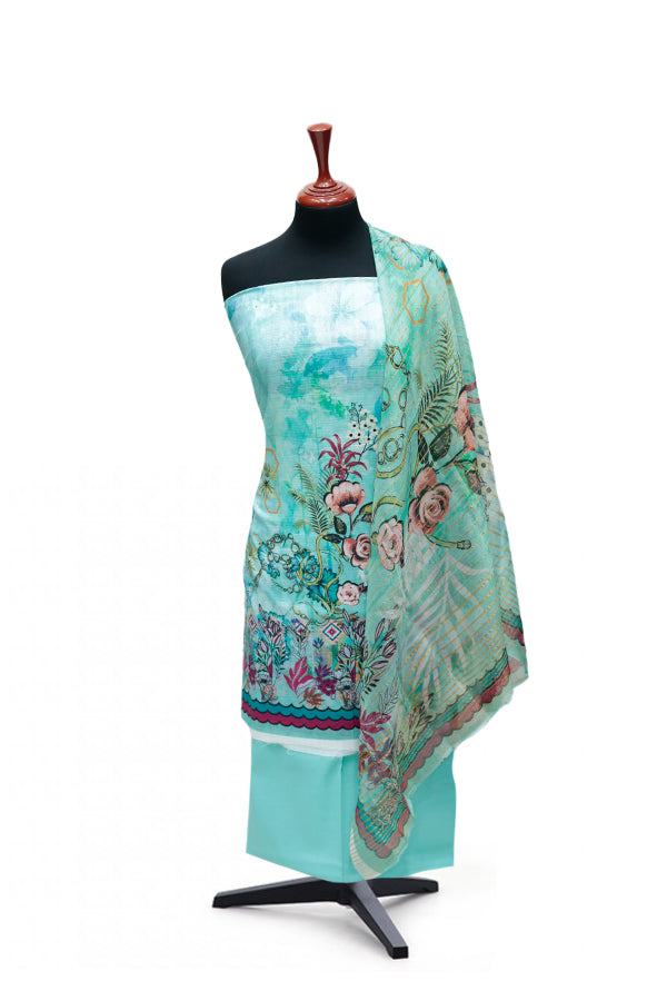 Hareem Print Lawn`25 D#1870 (Ferozi)