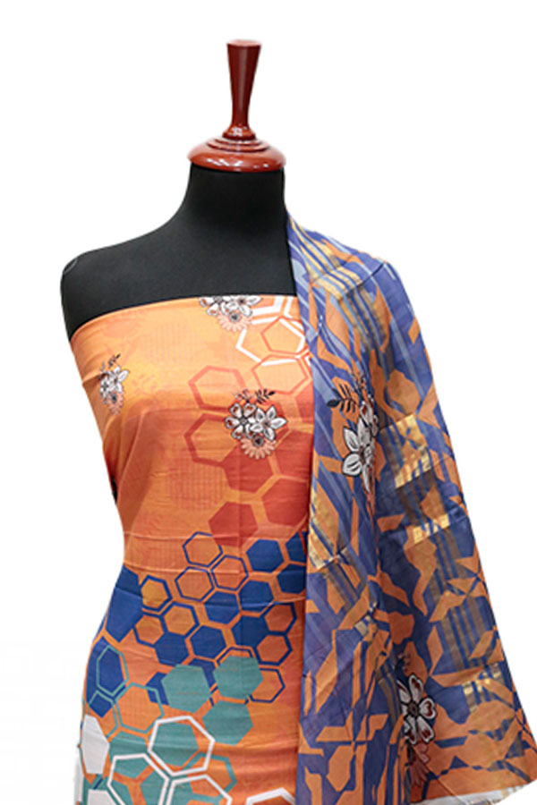 Hareem Print Lawn`25 D#2800 (Rust)