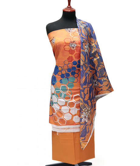 Hareem Print Lawn`25 D#2800 (Rust)