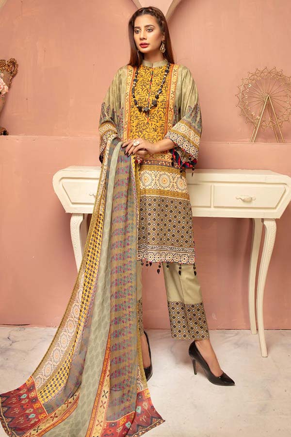 Shaista Hareem Print Lawn`21 D#43