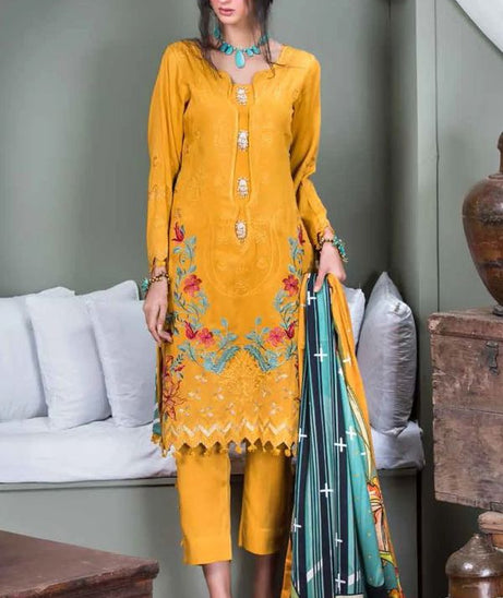 Hoor Emb Linen W/Cotail Shawl'20 D#33