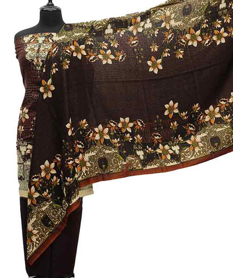 Hooria Print Linen`21 D#1043 (Chocolate)