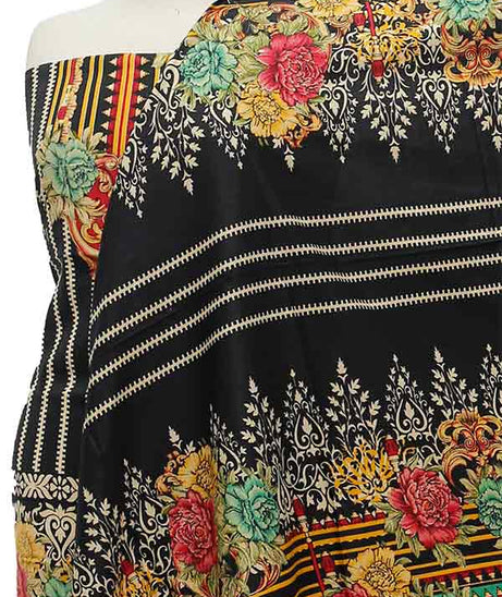 Hooria Print Linen`21 D#205 (Black)