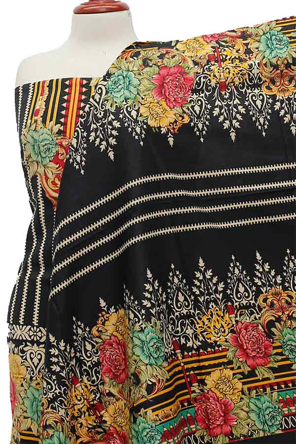 Hooria Print Linen`21 D#205 (Black)