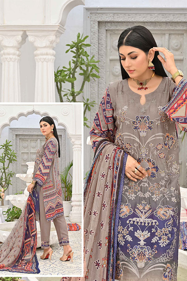 Hooriya &amp; Minahil D/Viscose`22 D#1 (Blue)