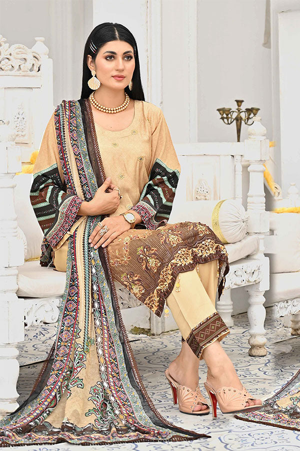 Hooriya &amp; Minahil D/Viscose`22 D#1 (Golden)
