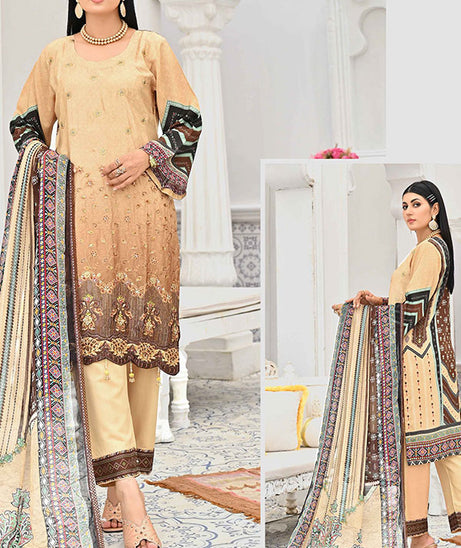 Hooriya &amp; Minahil D/Viscose`22 D#1 (Golden)