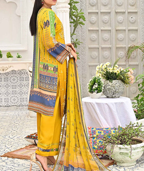 Hooriya &amp; Minahil D/Viscose`22 D#1 (Mustard)