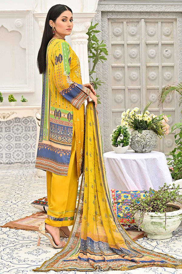 Hooriya &amp; Minahil D/Viscose`22 D#1 (Mustard)