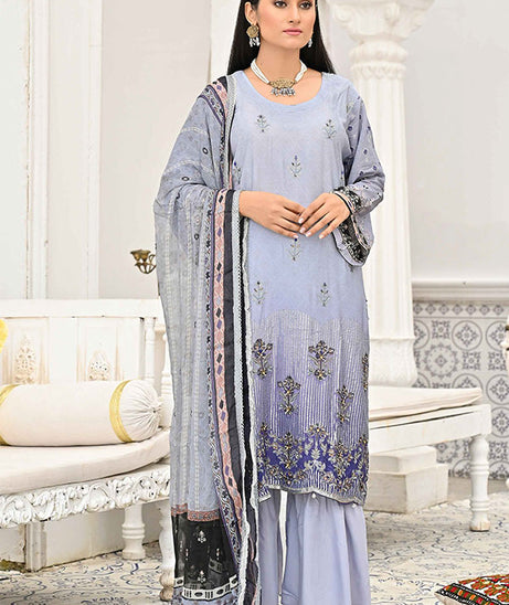 Hooriya &amp; Minahil D/Viscose`22 D#1 (Purple)
