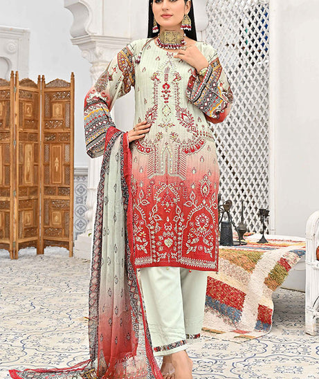 Hooriya &amp; Minahil D/Viscose`22 D#1 (Red)