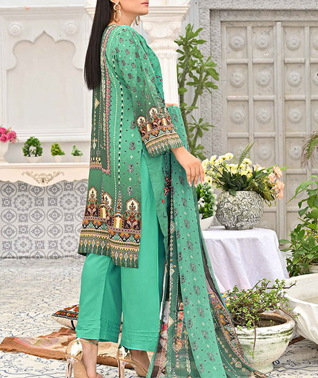 Hooriya &amp; Minahil D/Viscose`22 D#1 (Sea Green)