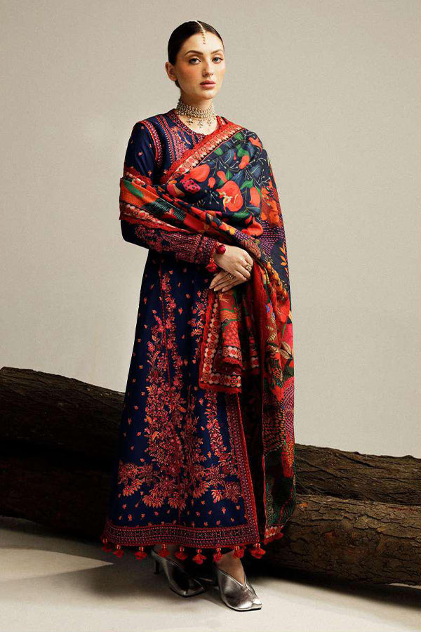 Hussain Rehar Winter Shawl'23 Cerulean
