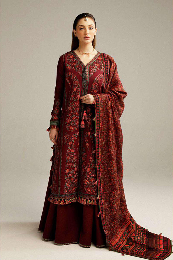 Hussain Rehar Winter Shawl'23 Ruby
