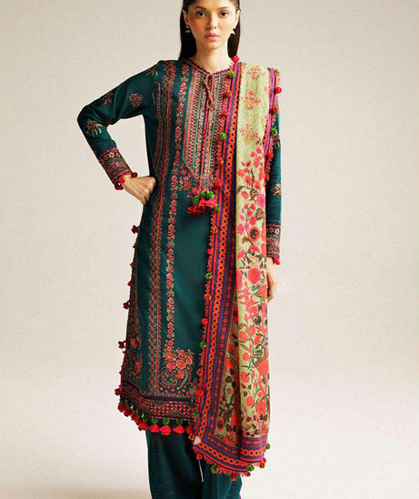 Hussain Rehar Winter Shawl'23 Teal