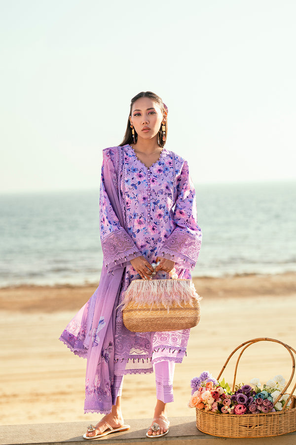 Sidra Fahad Lawn Kaari'25 (LAVENDER)