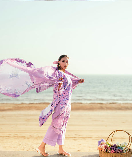 Sidra Fahad Lawn Kaari'25 (LAVENDER)