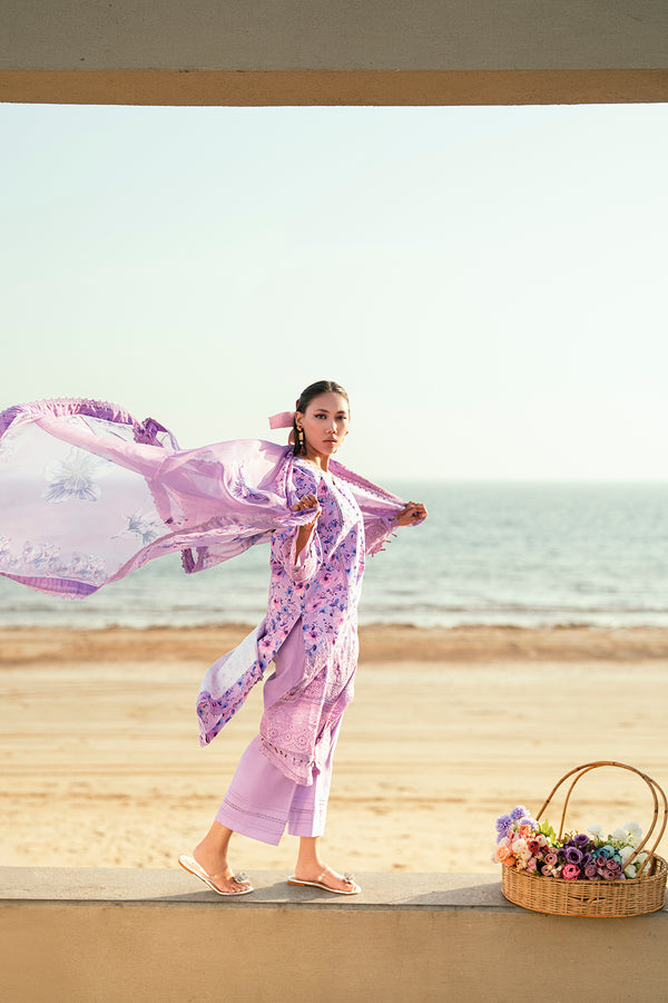 Sidra Fahad Lawn Kaari'25 (LAVENDER)