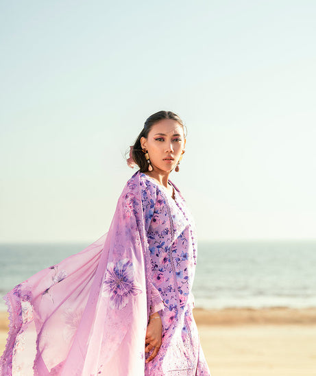 Sidra Fahad Lawn Kaari'25 (LAVENDER)