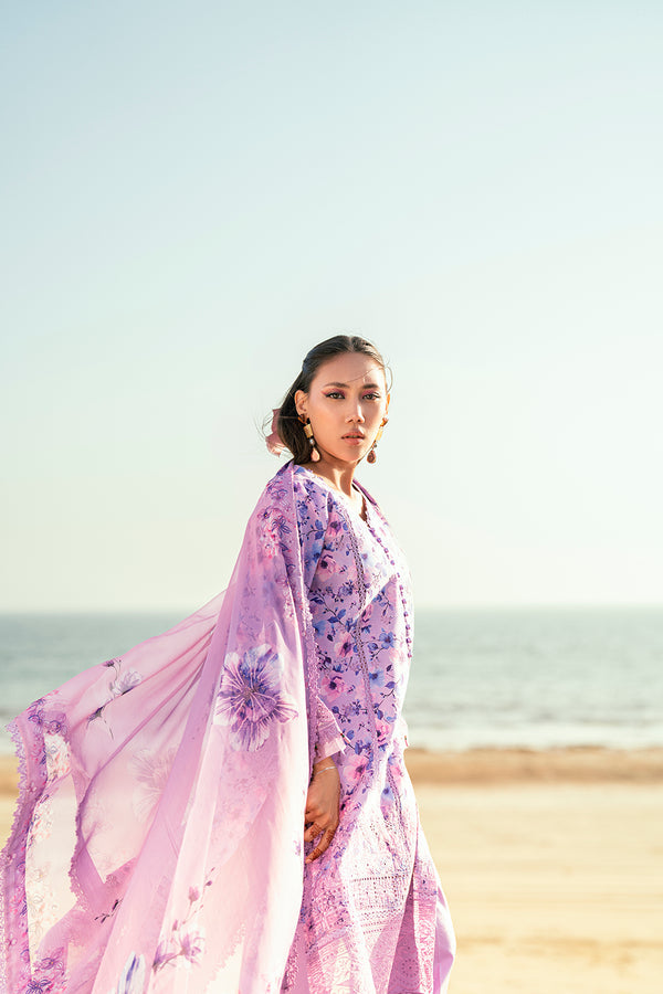 Sidra Fahad Lawn Kaari'25 (LAVENDER)