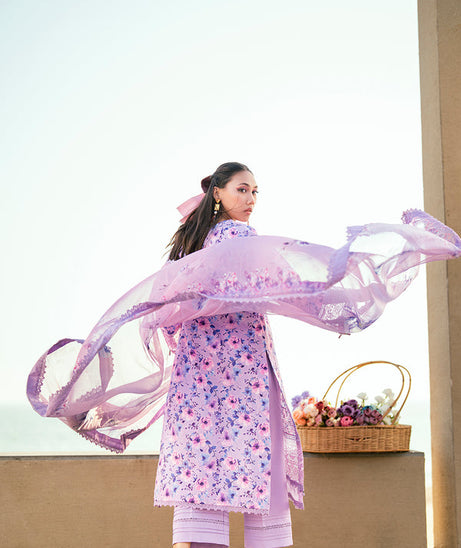 Sidra Fahad Lawn Kaari'25 (LAVENDER)
