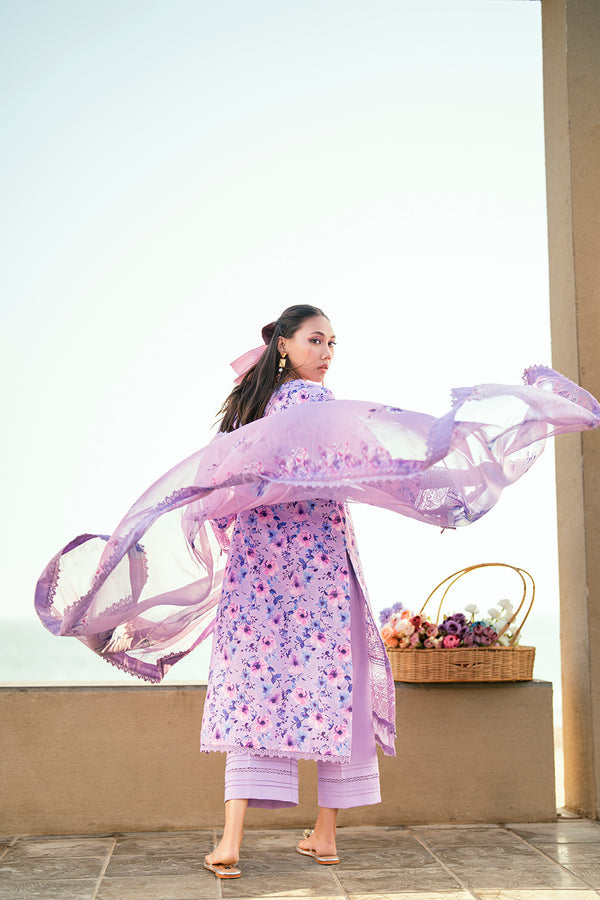Sidra Fahad Lawn Kaari'25 (LAVENDER)