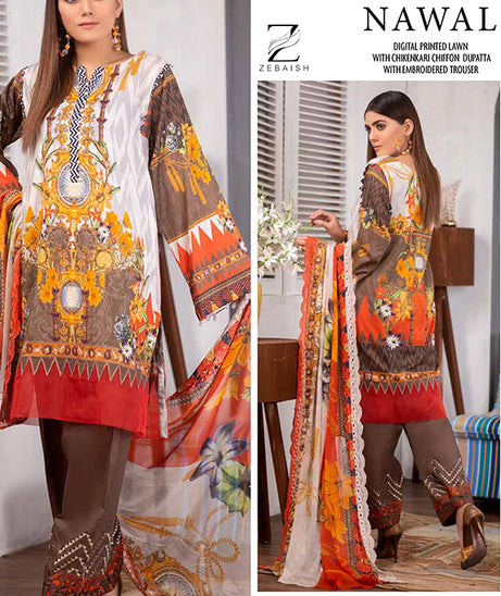 Zebaish Nawal Digital Lawn`20 ZN#2