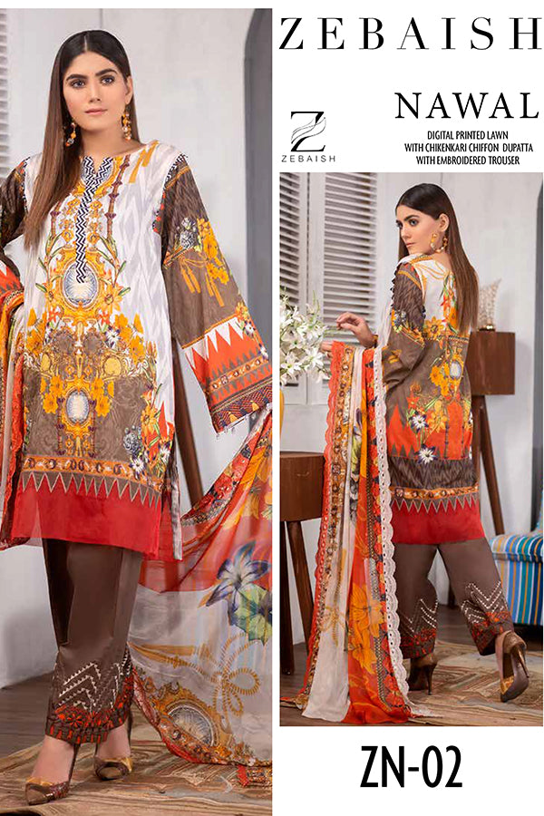 Zebaish Nawal Digital Lawn`20 ZN#2