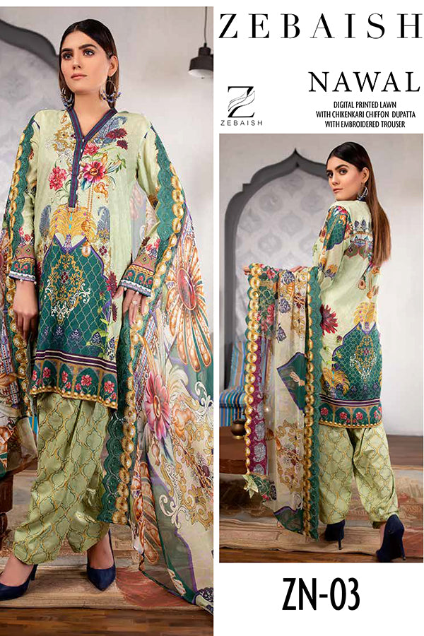 Zebaish Nawal Digital Lawn`20 ZN#3