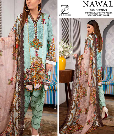 Zebaish Nawal Digital Lawn`20 ZN#4
