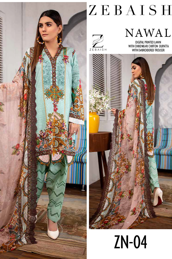 Zebaish Nawal Digital Lawn`20 ZN#4