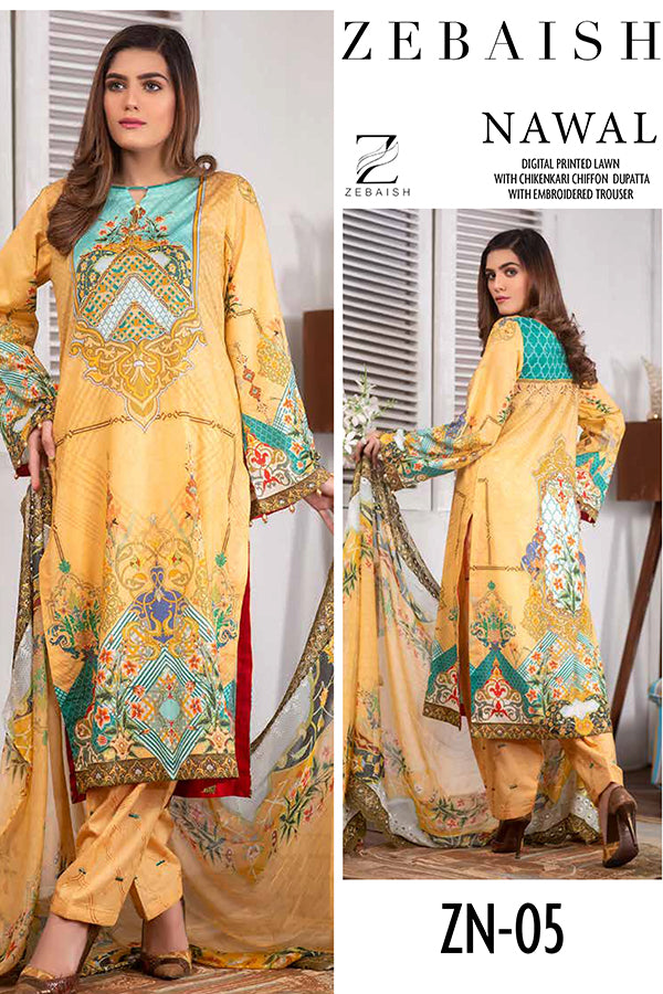 Zebaish Nawal Digital Lawn`20 ZN#5