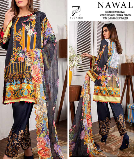 Zebaish Nawal Digital Lawn`20 ZN#6