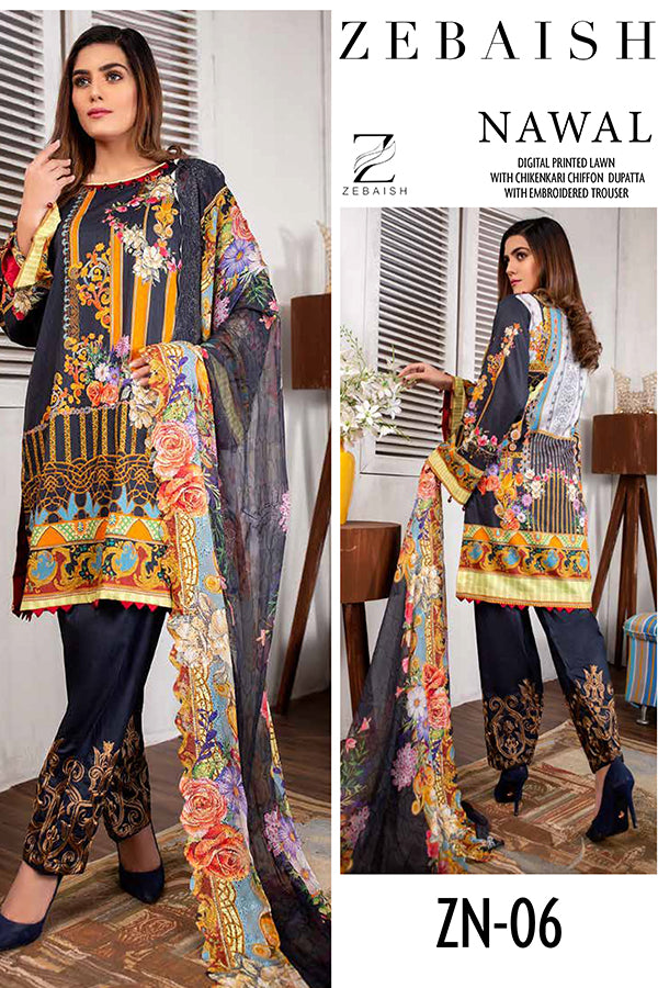 Zebaish Nawal Digital Lawn`20 ZN#6
