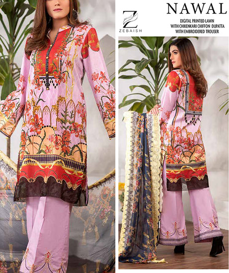 Zebaish Nawal Digital Lawn`20 ZN#8