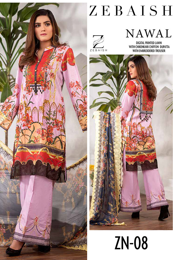 Zebaish Nawal Digital Lawn`20 ZN#8