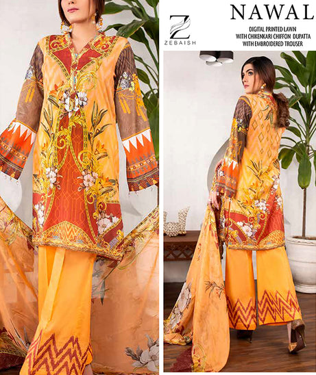 Zebaish Nawal Digital Lawn`20 ZN#9