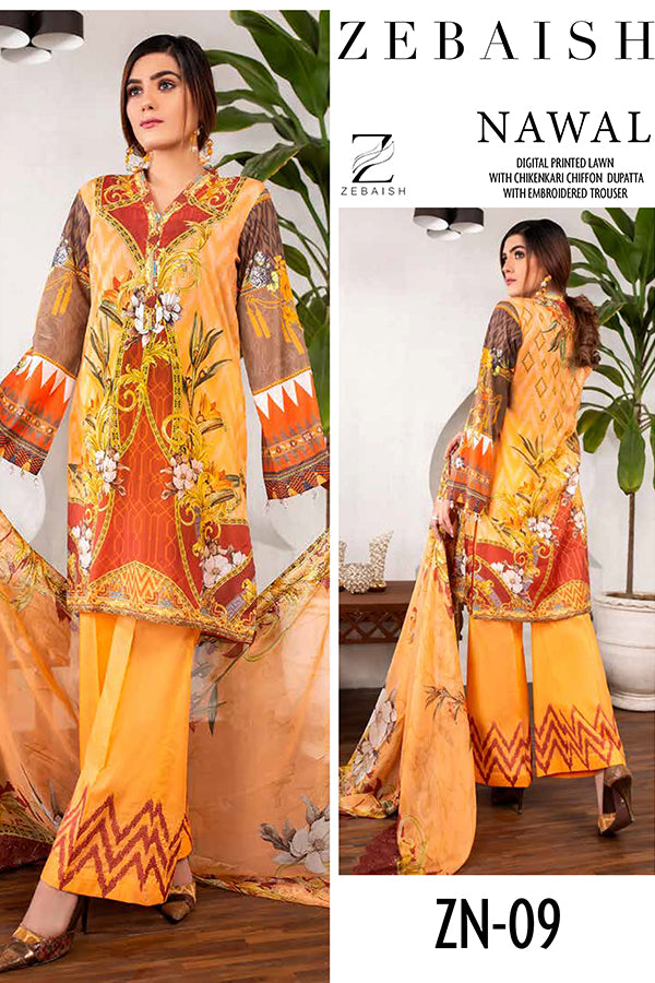 Zebaish Nawal Digital Lawn`20 ZN#9