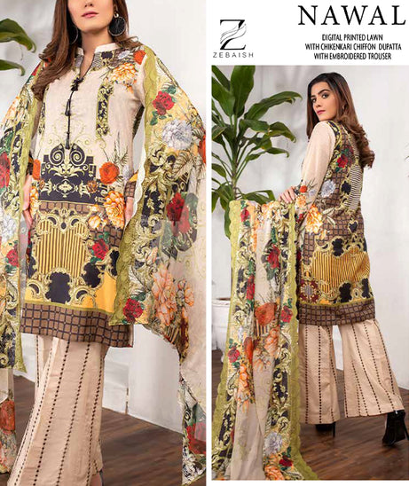 Zebaish Nawal Digital Lawn`20 ZN#10