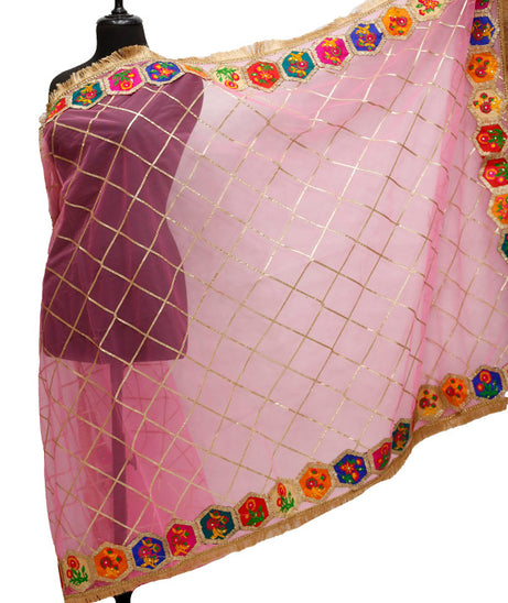 Indian Net Emb Dupatta D#22-A