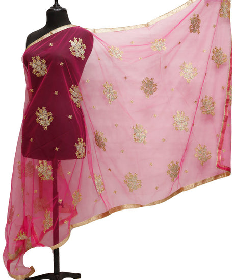 Indian Net Emb Dupatta D#5-A